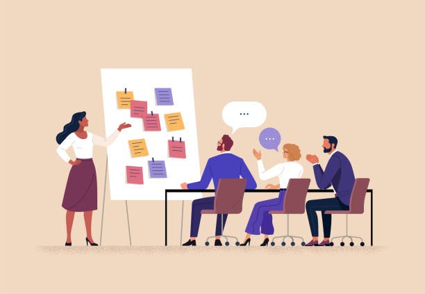 Reunion d'equipe pour presenter le plan de developpement des competences en entreprise